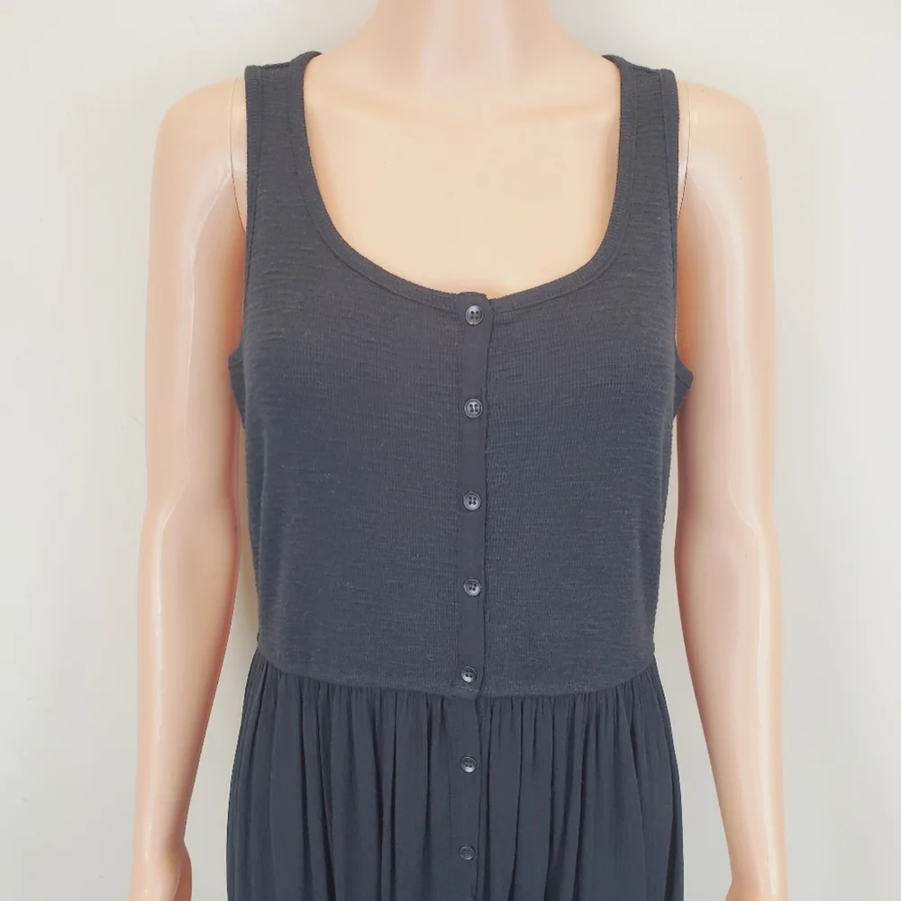Fry Black Button Down Sleeveless Dress